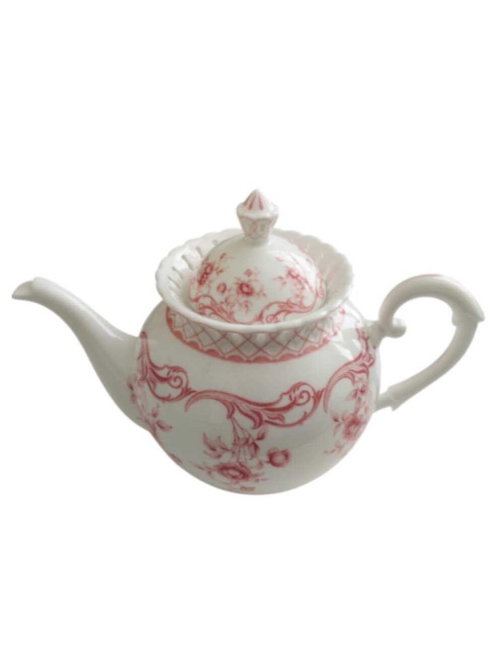 Gracie China Coastline Imports Pink Vine Floral Teapot Bone China Like New